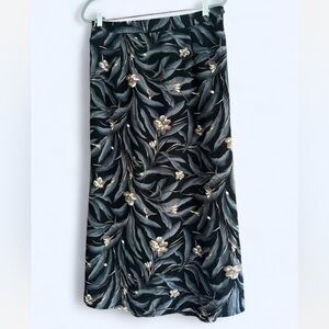 Floral Print Black Skirt